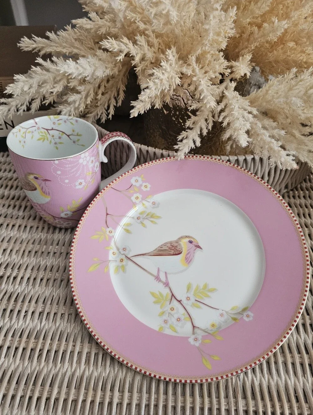 Pip Studio Pink Early Bird Mugs & Plates Porcelain Set